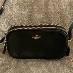 Coach Black Crossbody Bag with Gold Accents